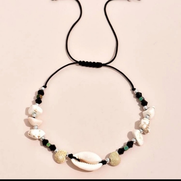 2 for 20 NWT Seashell & Crystal Boho Tie Ankle Bracelet/Fashion Anklet - Picture 2 of 4